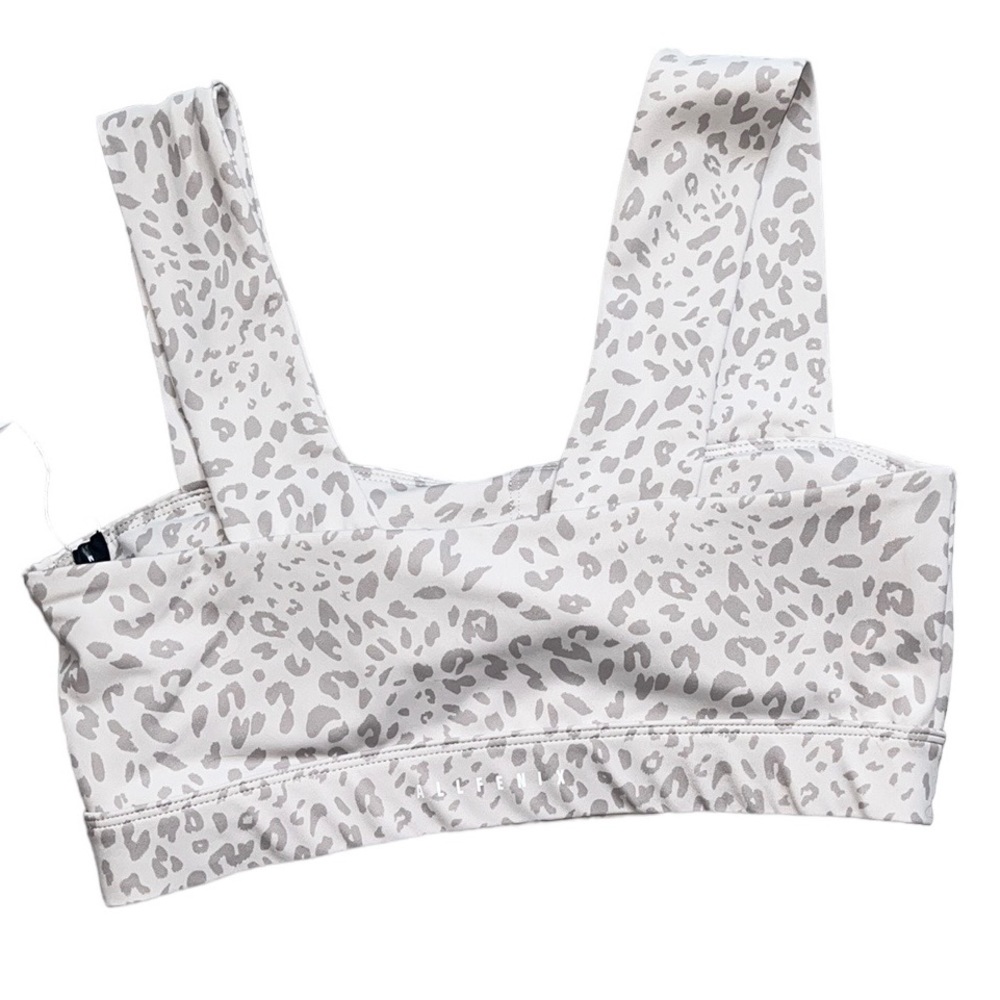 Anthropologie Allfenix Sports Bra Cheetah Dark Stone Sand M Medium New - Picture 2 of 6